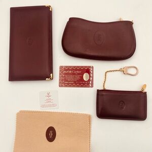 Cartier Red and Brown Leather accesory set